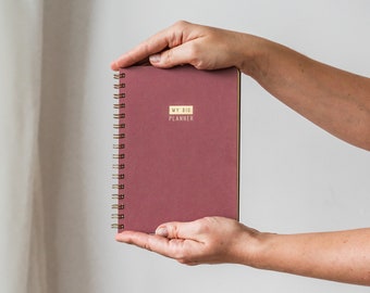 2026 Weekly Planner A5 Dusty Rose Agenda with Gold Foil