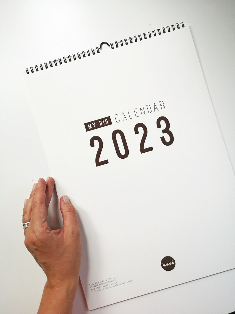 Calendrier mural 2024, format A3 minimal, grand organisateur d'agenda mural image 6