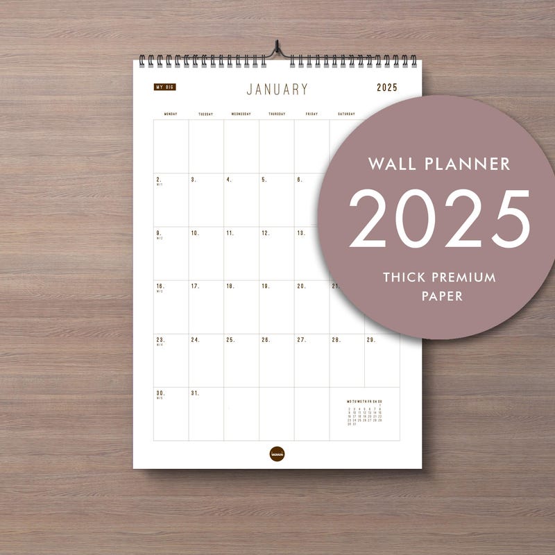 2025 Minimal Wall Planner Etsy