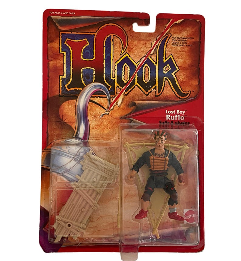 1991 Hook Movie Mattel Action Figure Lost Boy Rufio Sails and Skates ...