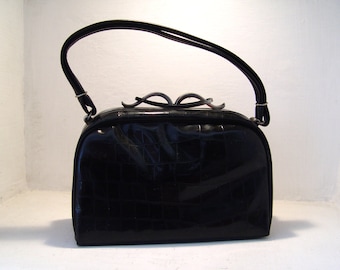 Retro Chic Black Handbag from 50's.