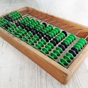 Vintage Wooden Abacus . 60's Abacus . Educational Games.
