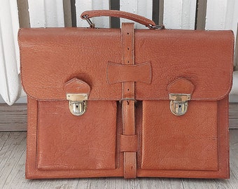 Vintage leather Briefcase Bag.