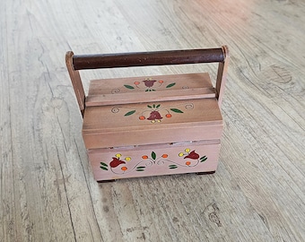 Wooden sewing box