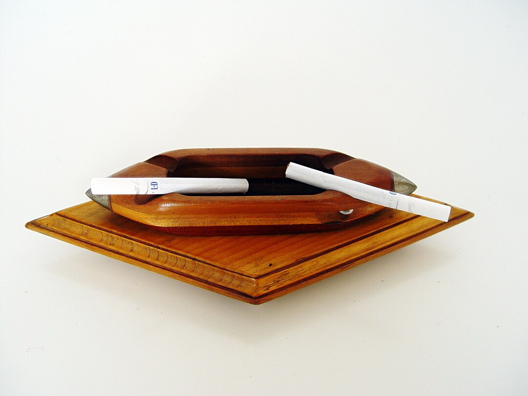 Vintage Wood Ashtray Arts and Crafts Vintage Tools Antique Wooden