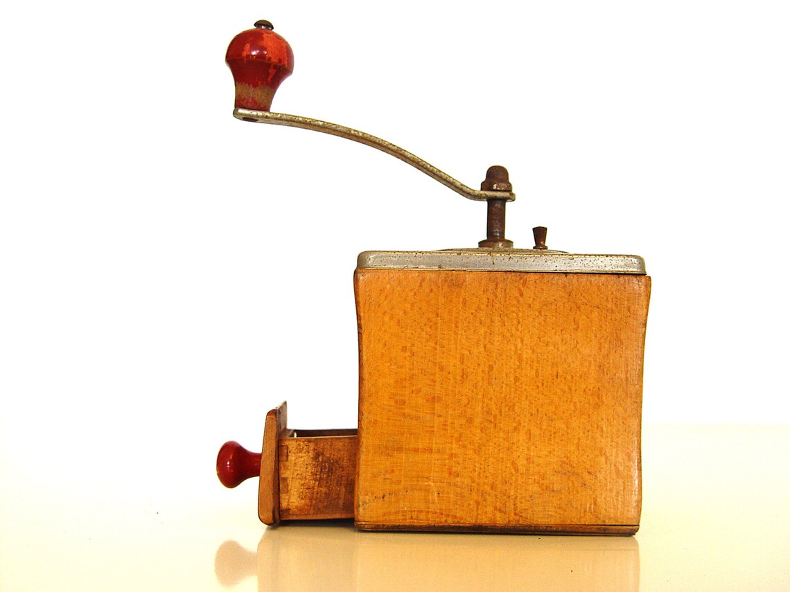 Wooden Vintage Coffee Grinder Etsy