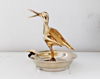 Brass Ashtray Bird