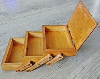 Wooden sewing box