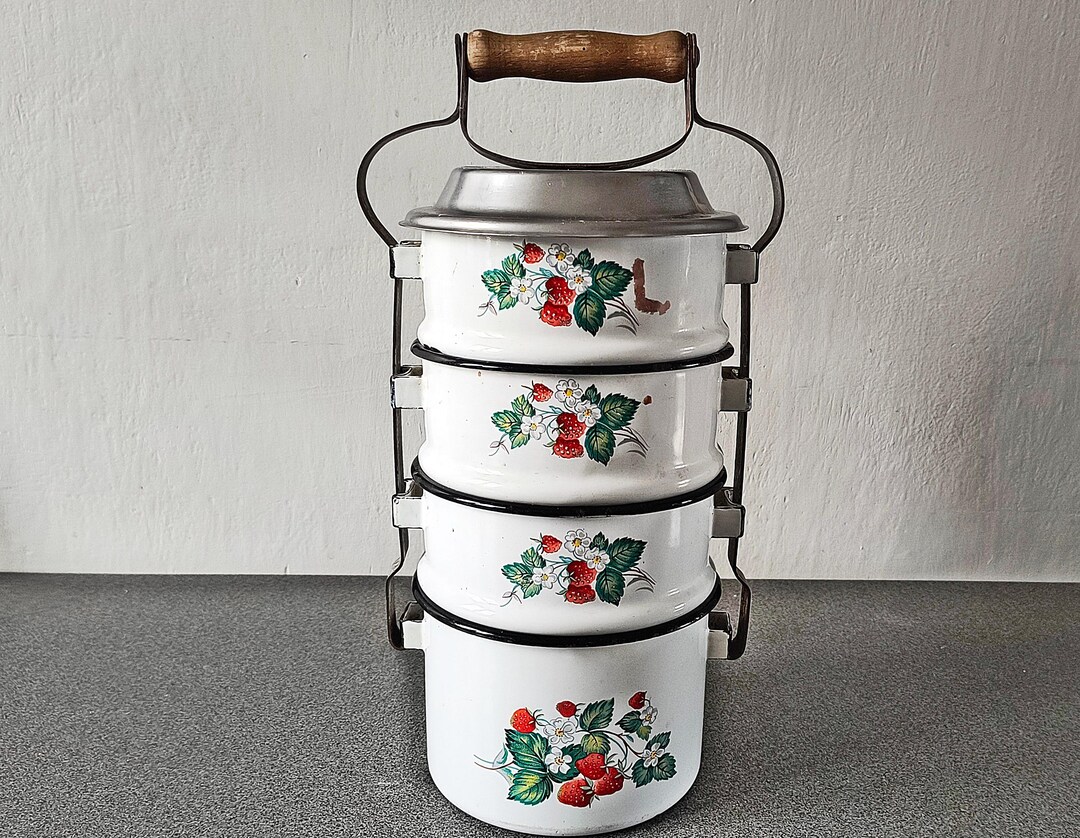 Vintage Nesting Pot Set Enamel Bowls Picnic Set Camping - Etsy Canada