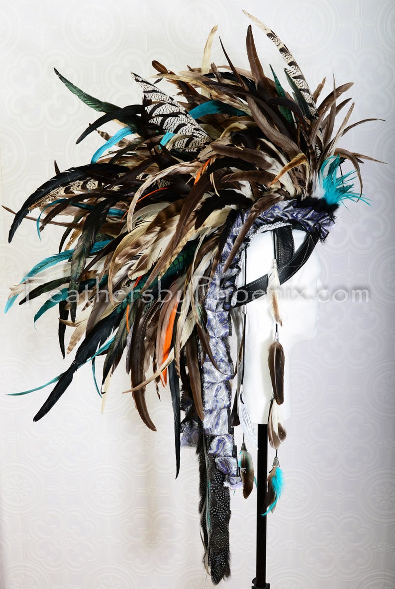Feather Mohawk Headdress with Custom Colors Etsy