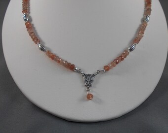 Rainbow Rutilated Quartz Rosary Necklace and Earring Set