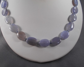 Blue Chalcedony Necklace and Earring Set