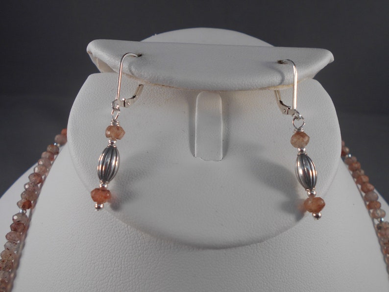 Rainbow Rutilated Quartz Rosary Necklace and Earring Set