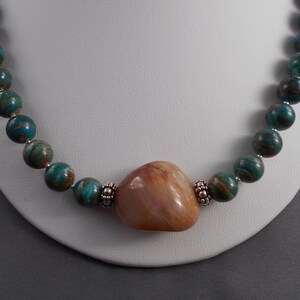 CLEARANCE: Peruvian Opal and Rutalized Quartz Necklace and Earring Set