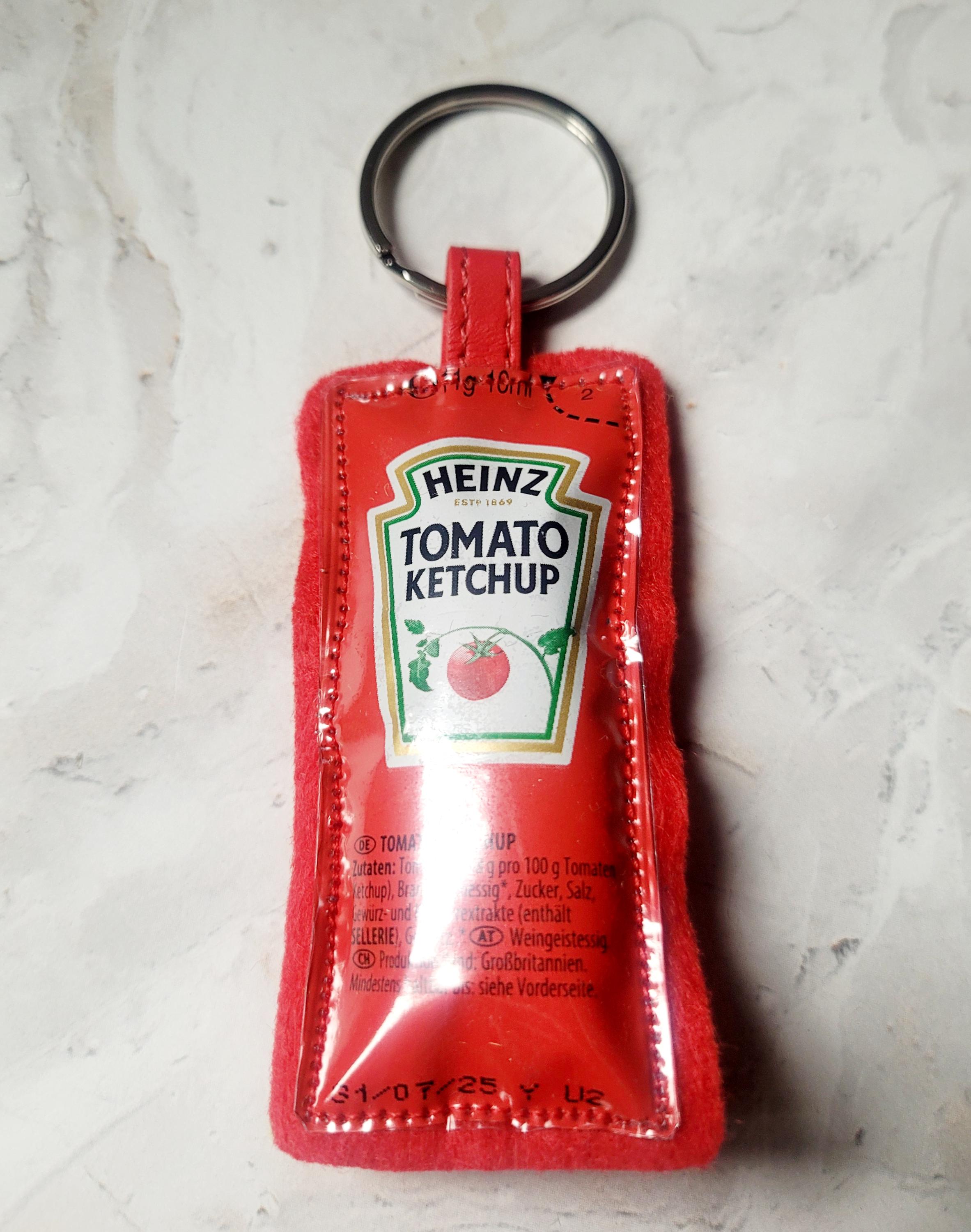 ファッション雑貨・小物その他 [Hono Report] Object Keyring Tomato Ketchup/Mustard Ketchup Keyring, Keychain, Novelty Keyring Handmade Using a