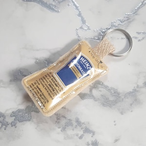 Upcycled Mayonnaise Sachet Keyring: Handmade Foodie Gift