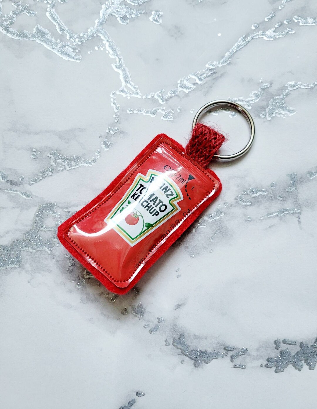 Ketchup Keyring Keychain Novelty Keyring Handmade Using a Etsy