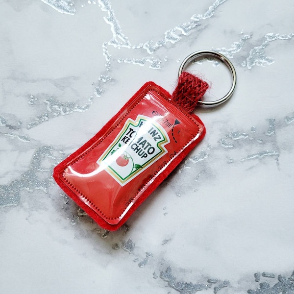 Mini Ketchup Keychain Etsy