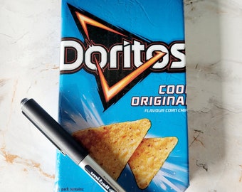 Doritos Cool Original A6 Lined Notebook Covered with Upcycled Snack Wrappers for Birthdays, Anniversaries or Gift as a Thank You