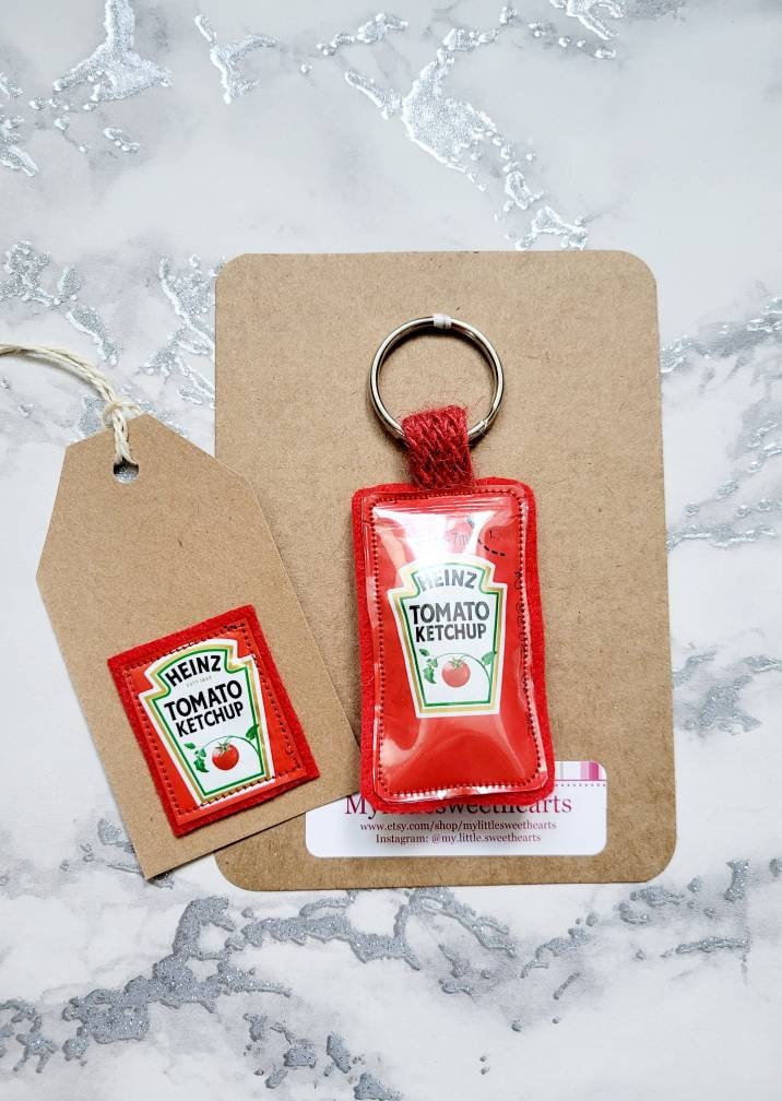 ファッション雑貨・小物その他 [Hono Report] Object Keyring Tomato Ketchup/Mustard HEINZ TOMATO KETCHUP Bottle KEYCHAIN Keyring Novelty