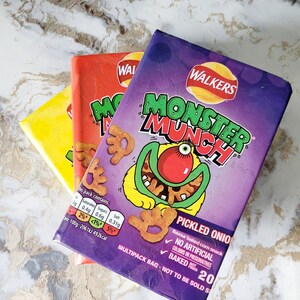 Monster Munch A6 Notebook Covered by Hand using Recycled Snack Wrappers by Mylittlesweethearts for Birthdays or as a Thank You