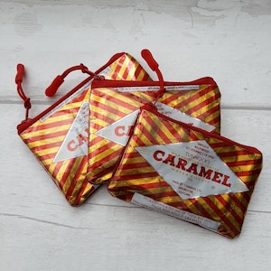 Recycled Tunnocks Caramel Wrapper Purse: Handmade Coin Pouch