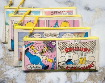 The Simpsons Pencil Case, Makeup Bag, Handbag Organiser, Purse: Upcycled, Recycled and Handmade using Vintage Comics by Mylittlesweethearts