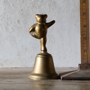 Brass Bear Bell, Tiny Vintage Bear Figurine, Brass Bell, Nursery Decor image 8