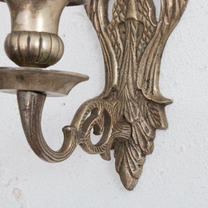 Cast Iron Silver-Plate Candle Wall Sconce, Candlestick Holder Sconce for Taper image 4