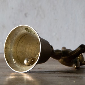 Brass Bear Bell, Tiny Vintage Bear Figurine, Brass Bell, Nursery Decor image 7