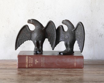 Snow Birds Bookends or Roof Guards, Pair of Antique Salvage Victorian Eagle Snowbirds