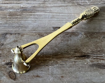 Brass Pineapple Candle Snuffer, Vintage Gold Tone Flame Snuffer