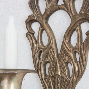 Cast Iron Silver-Plate Candle Wall Sconce, Candlestick Holder Sconce for Taper image 5