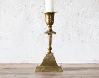 6" Tall Brass Candle Holder, Vintage Solid Brass Candlestick for Taper Candle