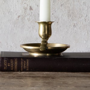 Brass Chamberstick with Finger Loop, Vintage Brass Candle Holder with Carrying Handle image 4
