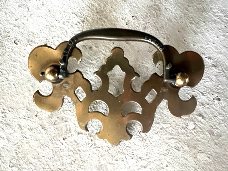 Chippendale Style Drawer Pull, 3 Center to Center, Brass Plated Traditional Bail Pull Hardware image 3