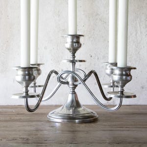 Vintage Silver Plate Candelabra: Five-Light, Four-Arm Candlestick