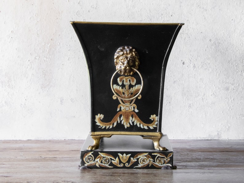 Black Decorative Planter, Rectangular Planter Vase from John Richard Collection image 2