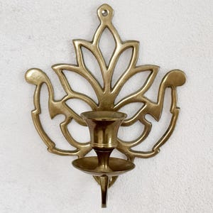Brass Candle Wall Sconce, Candlestick Holder Sconce for Taper