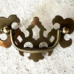 Chippendale Style Drawer Pull, 3 Center to Center, Brass Plated Traditional Bail Pull Hardware image 1