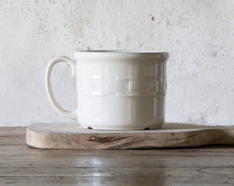 Longaberger Pottery Soup Mug, Vintage Woven Traditions Ivory Cup