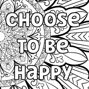 Positive Affirmation Coloring Page for Anti Anxiety/ I Choose to Be ...