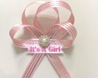 Girl Baby Shower guest pin corsage (Set of 12 items)