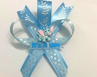 Boy or Girl Elephant Baby Shower Guest Pin Corsage (Set of 12 items) Blue or Pink , as your  choice.