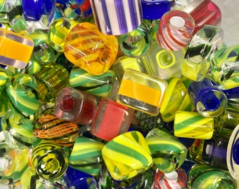 Lot of 38 Assorted ART GLASS BEADS Cane Furnace Blown Glass~38 Beads #2 Mix Lot of 38 Assorted ART GLASS BEADS Cane Furnace Blown Glass~38 Beads #2 Mix