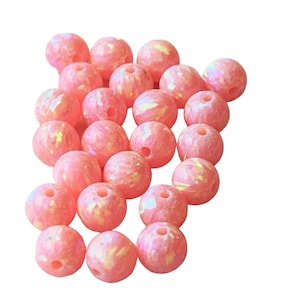 Baby Pink Opal Smooth Round Bead ~ 5mm Sparkling DIY Jewelry Making Gorgeous ~ Ships out from USA ~ Lab Created Opals ~ Sold per Bead