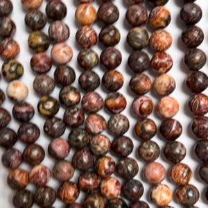 Leopard Jasper Gemstone Bead Strand Genuine Authentic Natural Smooth Round Beads ~ 4mm 6mm 8mm 10mm