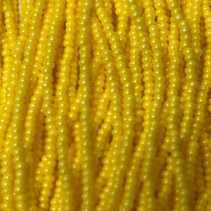 Size 11/0 | OP Yellow Dyed Terra | #16386 | Preciosa Czech Glass Seed Beads | 6 String Hank | 2mm Rd Rocaille | DIY Jewelry Making | Loom