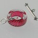 Artisan - Furnace Glass Sterling Silver Toggle "Rose Bud" T05