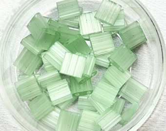 Silk Pale Green Miyuki Tila Beads TL2559 | DIY Bracelets| Glass Tila Bead |Two Hole Square Flat Glass Bead | Whole Tila 3 Grams